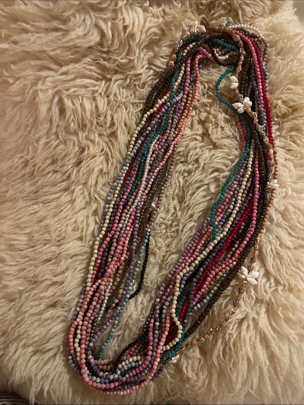 1970s Multicolor Beaded Necklaces (19 strands) - Picture 3 of 3